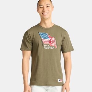 American Giant Unisex Patriotic USA Flag Cotton T-Shirt